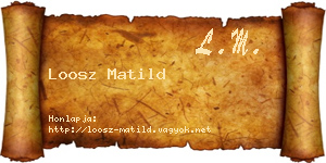 Loosz Matild névjegykártya